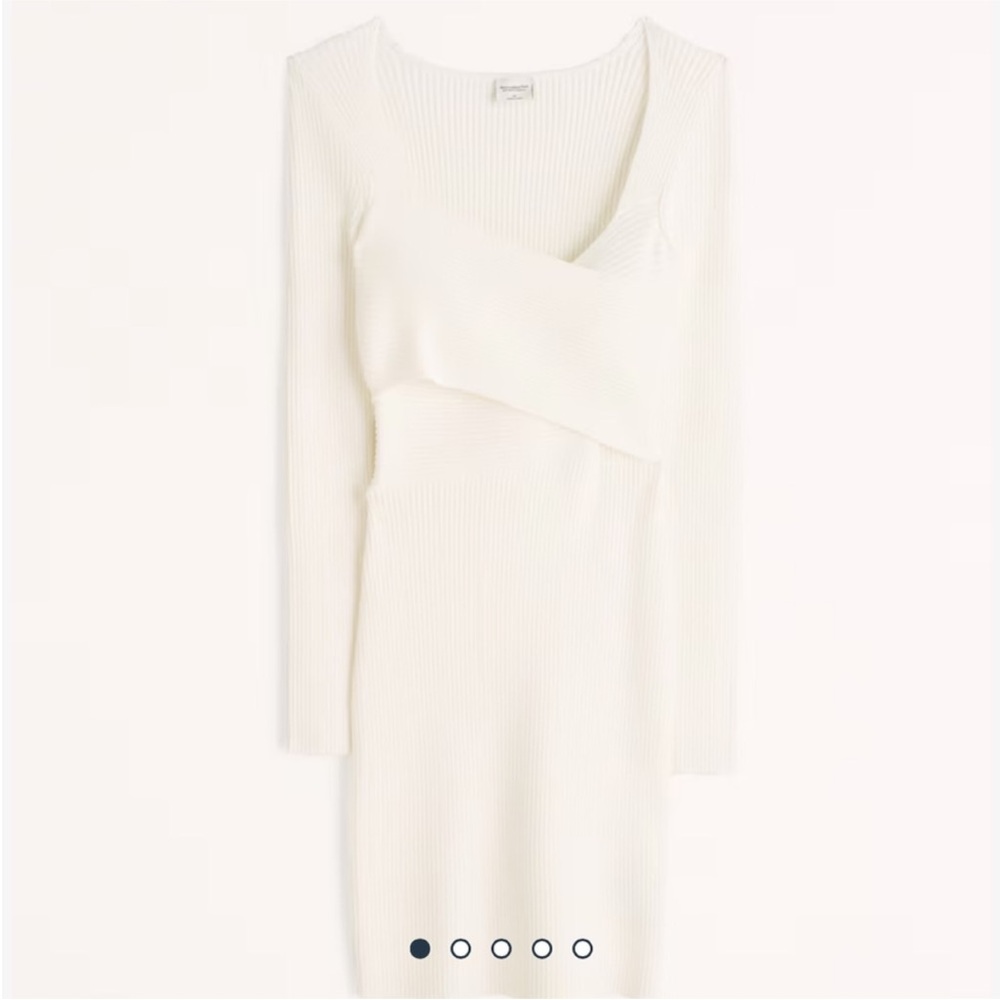 Abercrombie & Fitch Cream Long Sleeve Dress